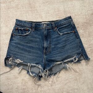 Abercrombie & Fitch Blue Distressed Jean Shorts